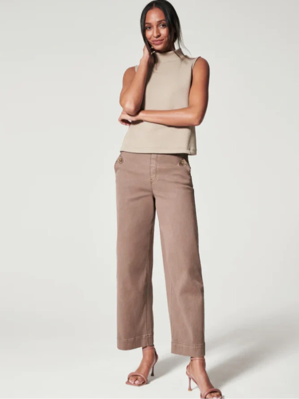 SPANX TWILL CROPPED PANTS